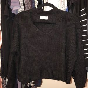 LF black sweater with choker